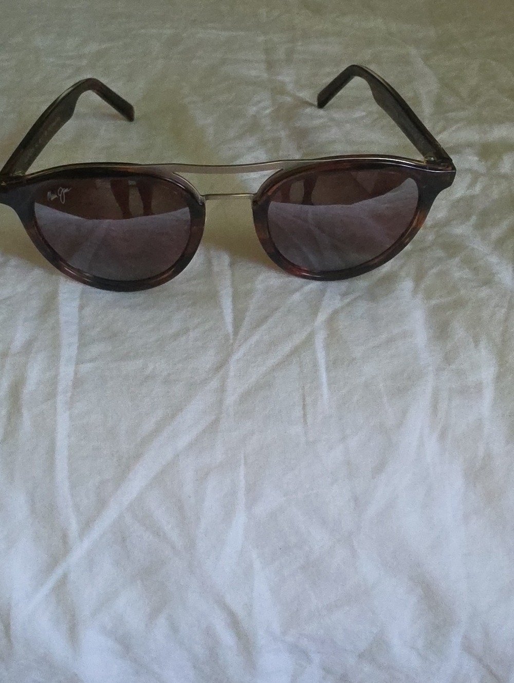 Maui Jim Round Tortoiseshell Frame Sunglasses with Brown Lenses